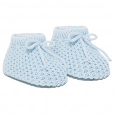 S401-B: Blue Acrylic Baby Bootees